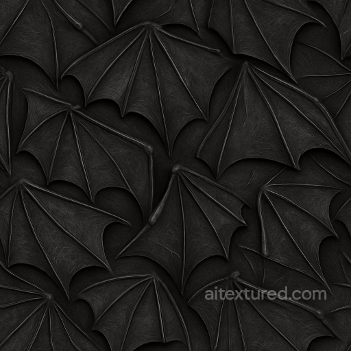 Halloween Black Bat Wing Surface seamless Halloween PBR texture