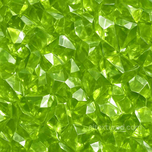 Peridot Crystalline Structure With Crystal Growth And Shiny Surface Reflective Finish seamless Crystals PBR texture