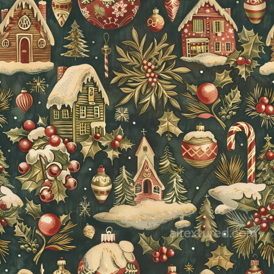 All Christmas Digital paper Texture of Vintage Christmas Digital Paper with Festive Ornam… All Christmas Digital paper texture preview