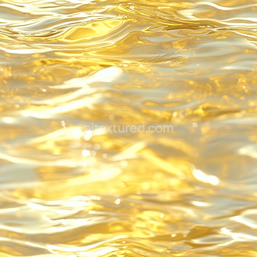 Seamless 3D PBR Texture of Golden Liquid Water with Reflective Waves