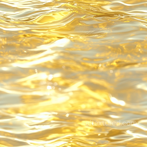 Golden Liquid Water Seamless Texture with Reflective Waves seamless Water PBR texture