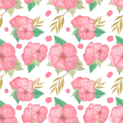 seamless Seamless 3D PBR Pink Flower Fabric Texture with Watercolor Floral Pattern texture 8k free download PBR