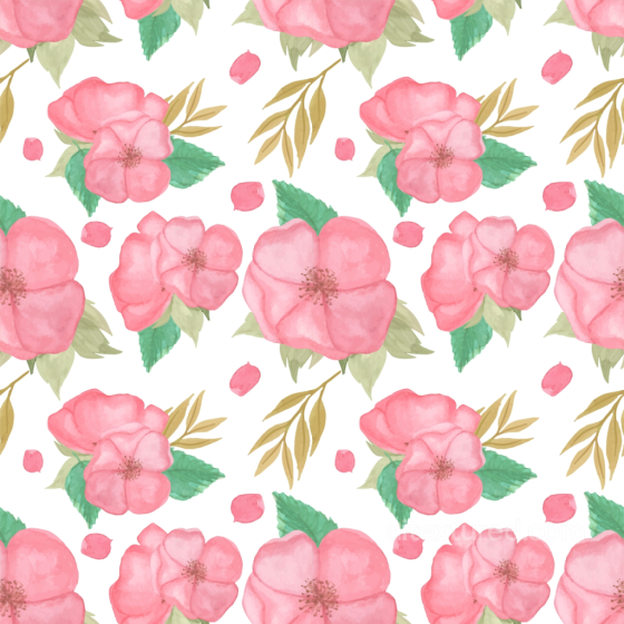 Pink Flower Fabric Texture with Watercolor Floral Pattern Pink Flower texture preview