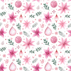 seamless Seamless 3D PBR Digital Paper Texture with Pink Floral and Festive Ornaments texture 8k free download PBR