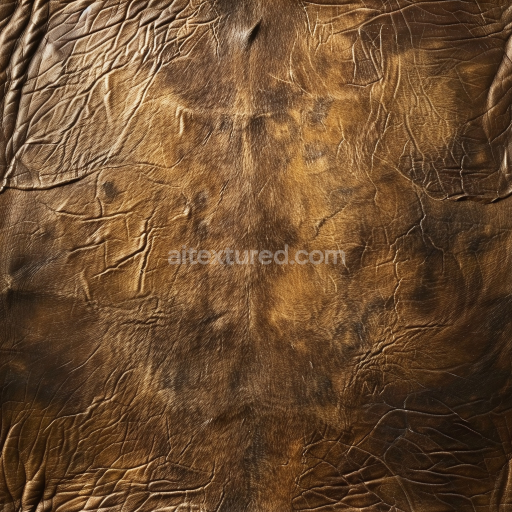 Seamless 3D PBR Texture of Distressed Brown Aged Leather with Natural Wrinkles