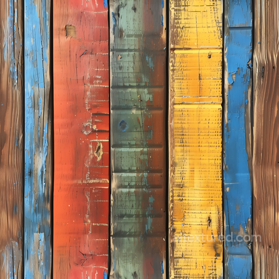 Wood PBR Texture of Rustic Painted Multicolor Weathered Planks Wood texture preview