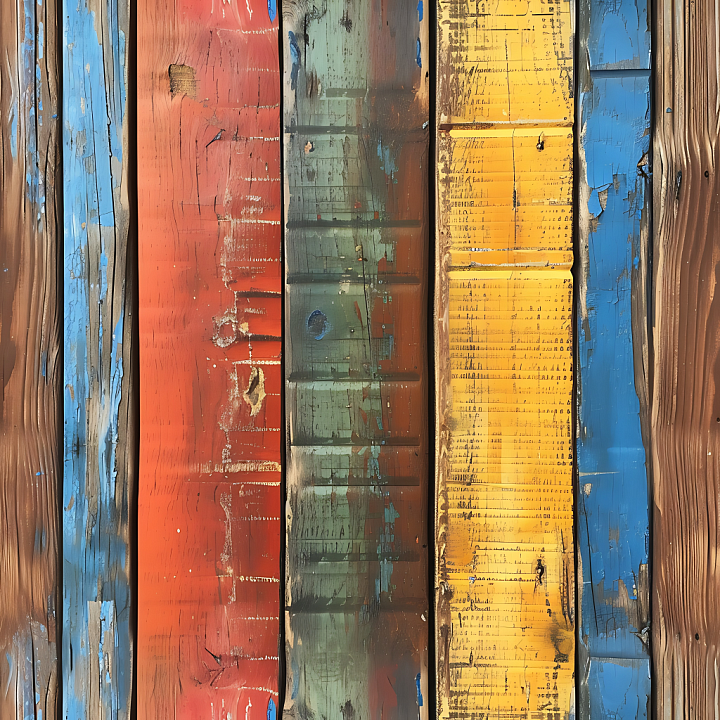 Wood of Rustic Painted Multicolor Weathered Planks seamless PBR texture preview