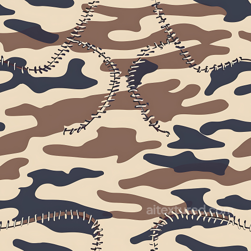 Stylized Desert Camouflage Texture with Stitching Details seamless Color Camouflage PBR texture