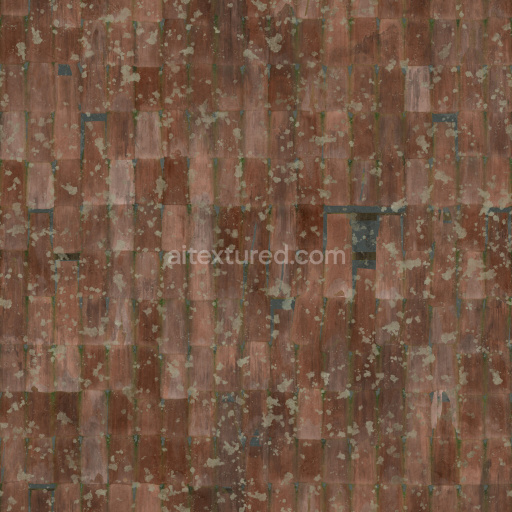Roof Tile Seamless Pbr Texture Red Weathered