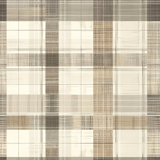 Seamless 3D PBR Plaid Fabric Texture with Beige and Brown Muted Stripes texture preview