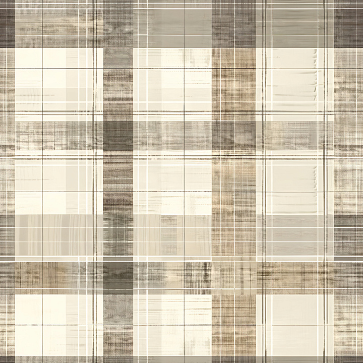 Plaid Fabric with Beige and Brown Muted Stripes seamless PBR texture preview