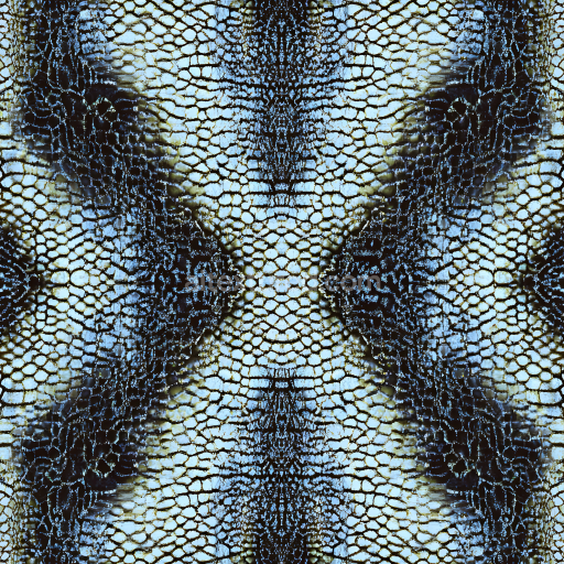 Seamless 3D PBR reptilian scale skin texture featuring detailed cracked pattern and blue-black coloration