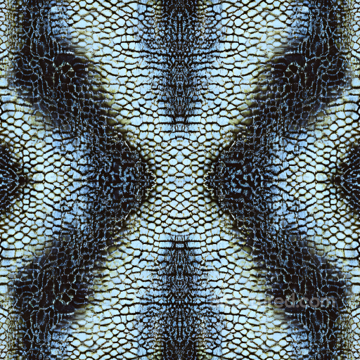 Reptilian Scale Skin Texture Featuring Detailed Cracked Pattern And Blue-Black Coloration seamless Skin PBR texture