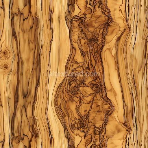 Seamless 3D PBR Spalted Wood Texture Featuring Dramatic Grain and Knots
