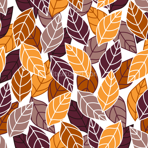 Seamless 3D PBR Texture with Colorful Autumn Leaves Pattern