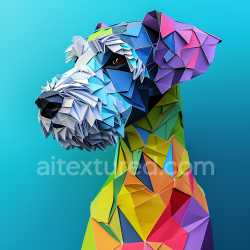 seamless Seamless 3D PBR Texture of Bedlington Terrier Origami-Style Multicolor Tiles texture 8k free download PBR