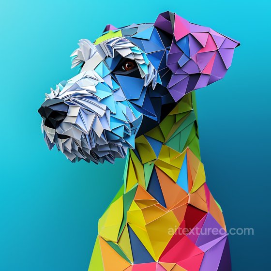 Animal Texture of Bedlington Terrier Origami-Style Multicolor Tiles Animal texture preview