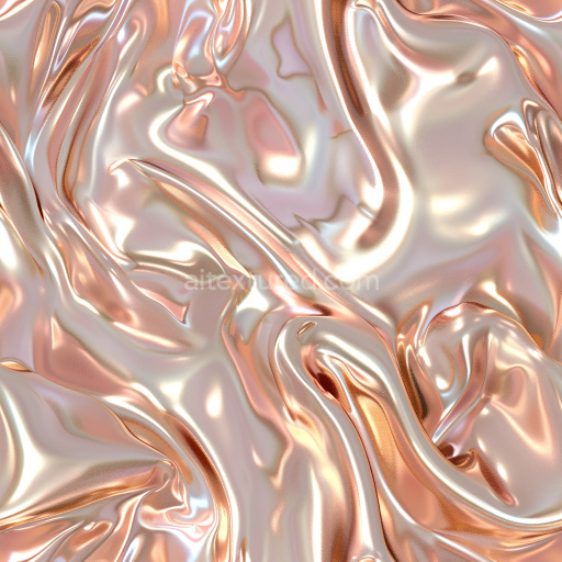 Seamless 3D PBR Texture of Glossy Satin Fabric with Iridescent Rose Gold Highlights