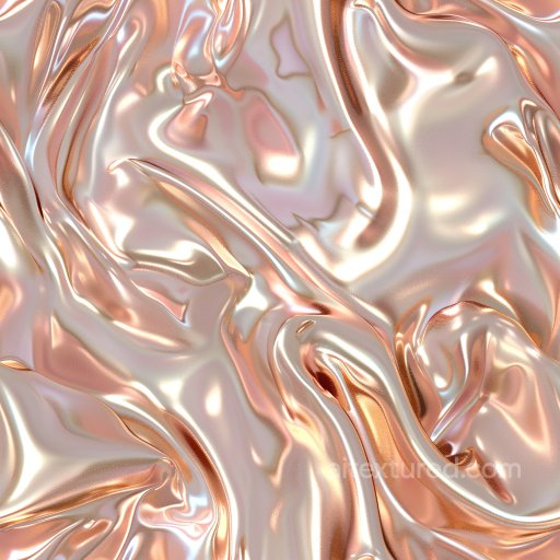 Seamless 3D PBR Texture of Glossy Satin Fabric with Iridescent Rose Gold Highlights texture preview