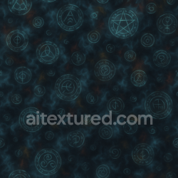 seamless Seamless 3d texture pbr 8k spooky glowing ghostly glow with arcane symbols and magic runes texture 8k free download PBR