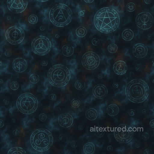Halloween - Spooky Glowing Ghostly Glow With Arcane Symbols And Magic Runes texture preview
