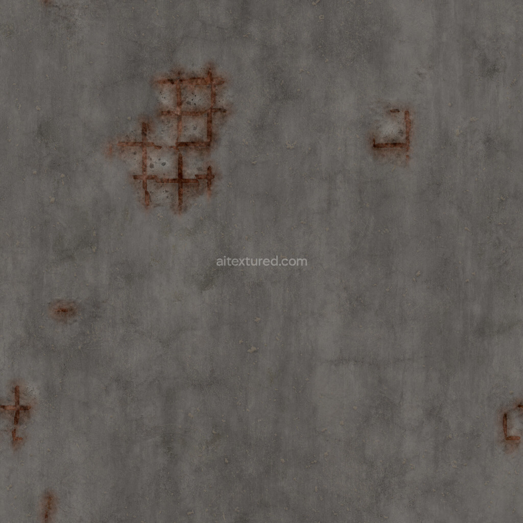 Seamless PBR concrete texture with weathered appearance