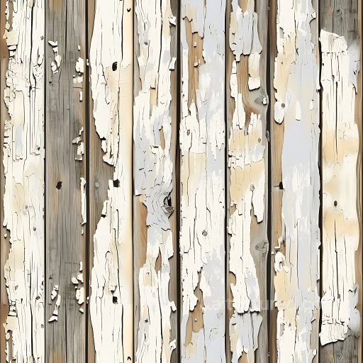 Weathered Painted Wood Planks Seamless Texture with Peeling White Paint seamless Wood PBR texture