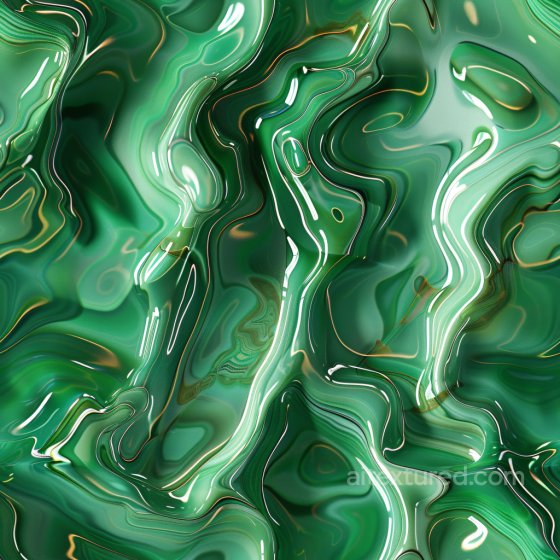 Green Glossy Swirling Surface Seamless Texture with Fluid Highlights Glossy texture preview