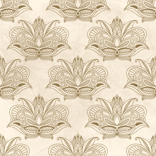 with Ornate Beige Floral Motif on Textured Background seamless Flower PBR texture
