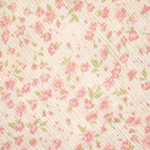 Wild Flower Texture of Soft Floral Fabric with Pink Flowers and Green Leaves seamless Wild Flower  PBR texture