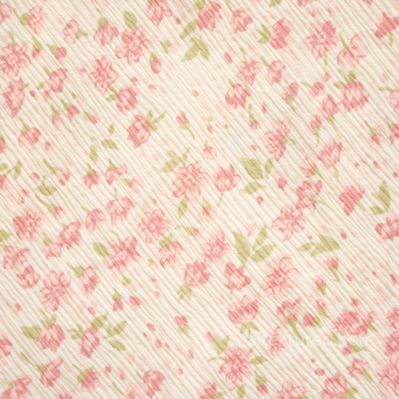 Wild Flower Texture of Soft Floral Fabric with Pink Flowers and Green Leaves Wild Flower texture preview