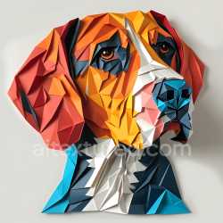 seamless Seamless 3D PBR Texture Featuring Origami-Styled Bluetick Coonhound Colors texture 8k free download PBR