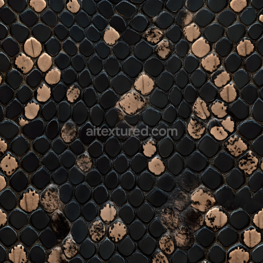 Seamless 3D Python Snake Skin PBR Texture with Distinct Scaly Pattern and Natural Color Variation