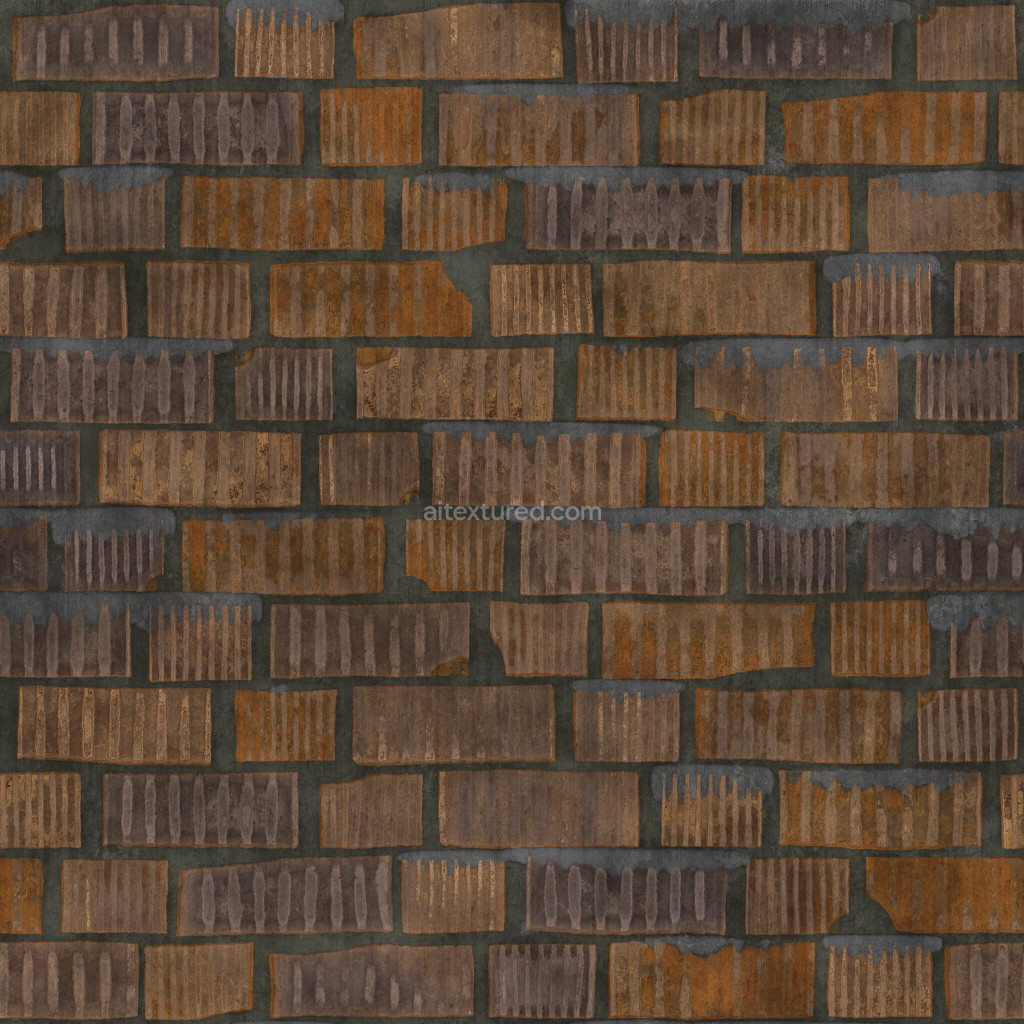 Seamless PBR brick texture with weathered appearance