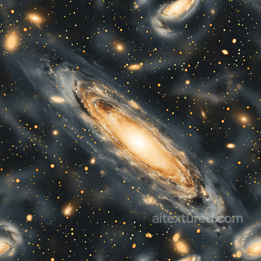 Space PBR Texture Featuring Glowing Galaxy Clouds and Starfield seamless Star, space, planets PBR texture