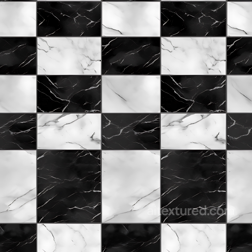 Black and White Checkered Marble Floor Tile Texture seamless Marble PBR texture
