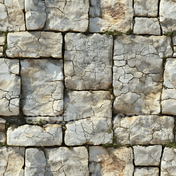 seamless Seamless 3D PBR Cracked Stone Wall Texture with Weathered Mossy Blocks texture 8k free download PBR