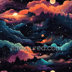 seamless Seamless 3D Space PBR Texture Featuring Vibrant Cosmic Nebula Clouds and Starry Sky texture 8k free download PBR