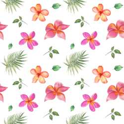 Pattern Bundle - Seamless 3D Floral Pattern PBR Texture Featuring Watercolor Tropical Flowers and Leaves texture preview