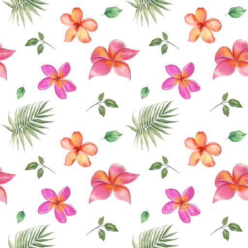 Floral Pattern PBR Texture Featuring Watercolor Tropical Flowers and Leaves seamless Pattern Bundle PBR texture