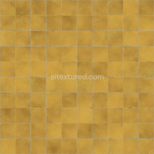 Glossy Square Yellow Terracotta Tile Texture | Free PBR