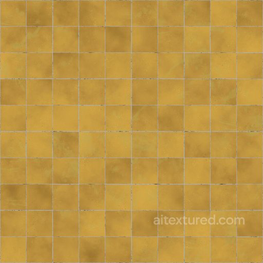 Glossy Square Yellow Terracotta Tile Texture | Free PBR seamless Tile PBR texture