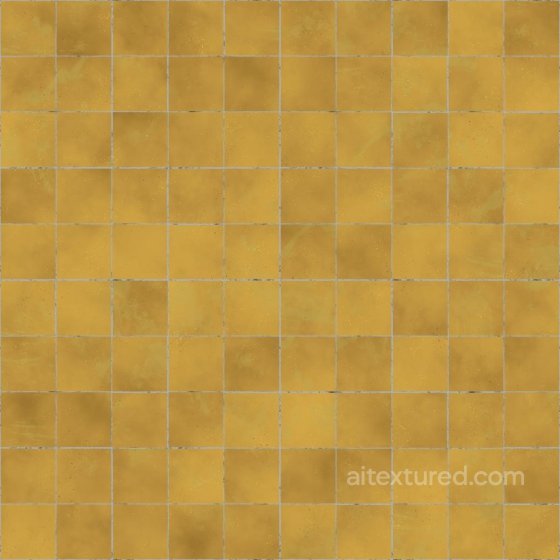 Glossy Square Yellow Terracotta Tile Texture | Free PBR Tile texture preview
