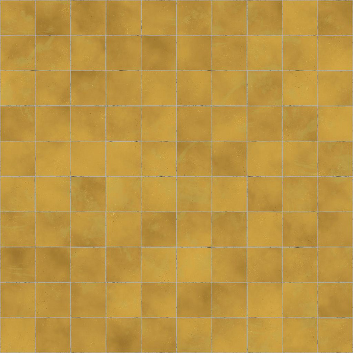 Glossy Square Yellow Terracotta Tile seamless PBR texture preview
