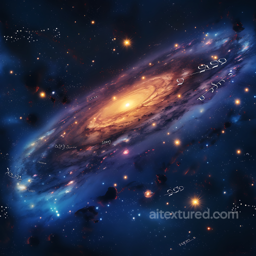 Galaxy Core and Cosmic Nebula Space Texture seamless Star, space, planets PBR texture