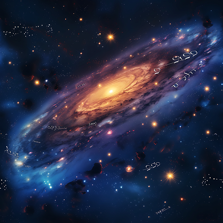 Galaxy Core and Cosmic Nebula Space seamless PBR texture preview