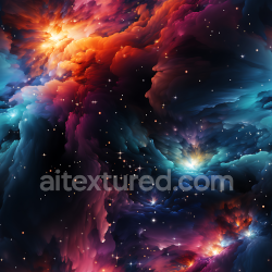 seamless Seamless 3D Space PBR Texture Featuring Vivid Nebula Clouds and Glowing Starfield texture 8k free download PBR