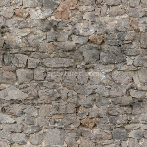 Wall Stacked Stones — Rough Wall Stacked Stacked Stones Castle — PBR seamless 3D texture