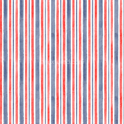 Seamless 3D PBR Watercolor Stripes Texture with Red and Blue Vertical Bands