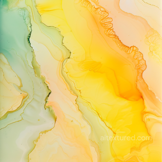 Alcohol Ink PBR Texture with Vibrant Yellow-Orange and Olive Fluid Waves Alcohol ink texture preview